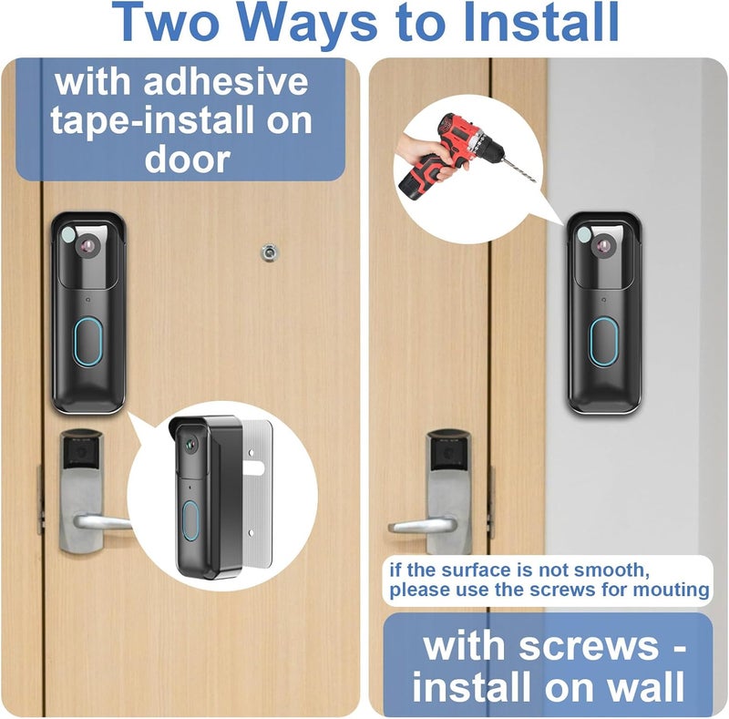 Pyfhy No-Drill Adhesive Doorbell Mount Compatible with Blink Doorbell (2nd Gen), Door Mounting Holder Bracket Accessories, Not Block Motion Sensor Anti-Theft Camera Mount for Home, Apartment, Office, School - Image 5